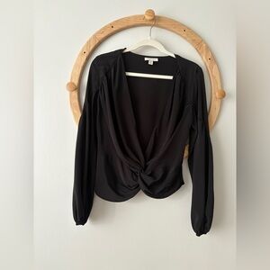 Topshop Black Twist Front Blouse